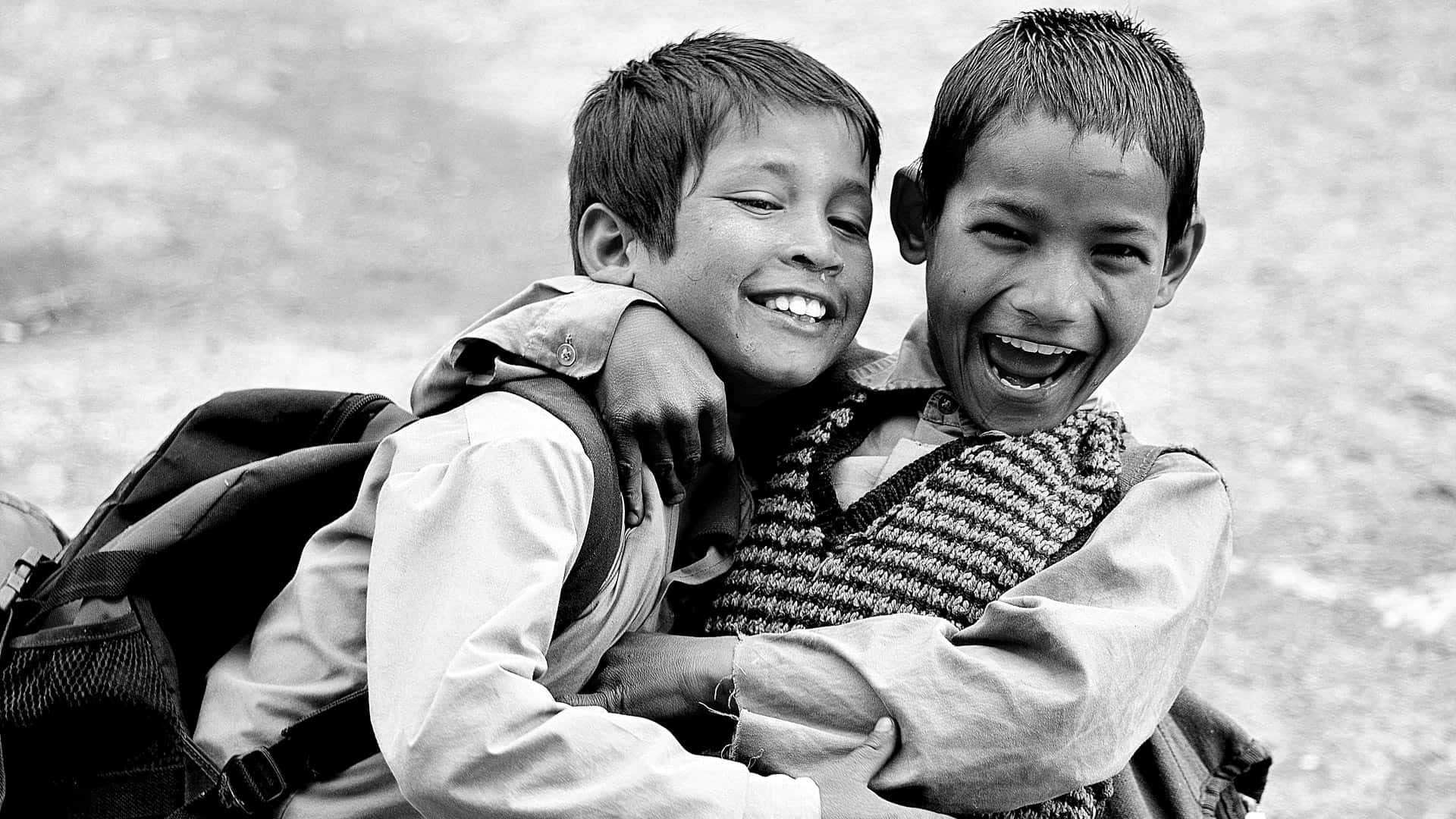 Street children in playful mood