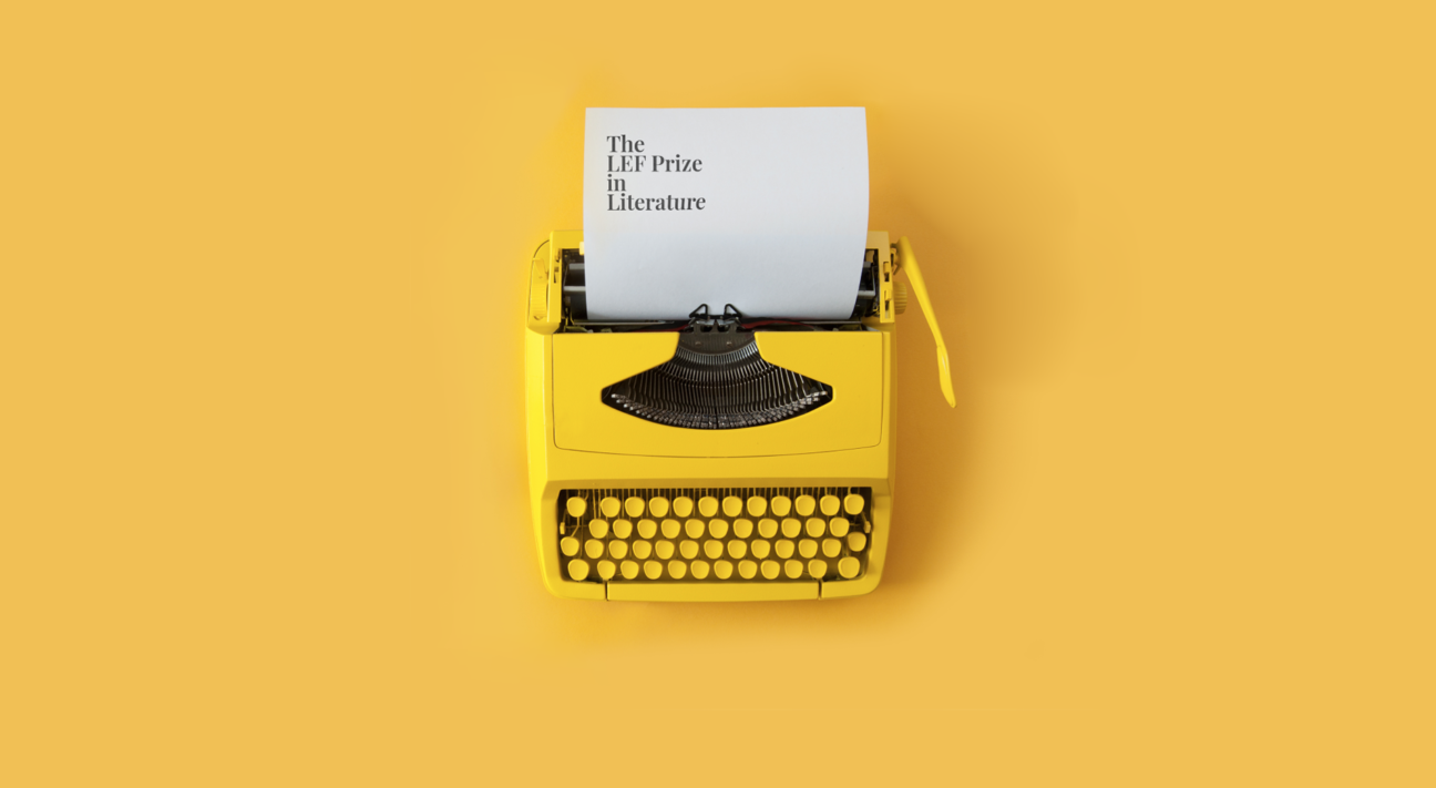 Yellow retro typewriter - key image for impact idea LEF Prize in Literature